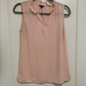 Talbots Soft Pink Ruffle Neck Blouse